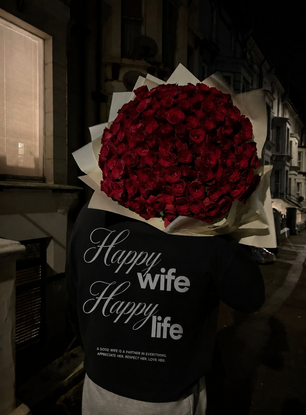 Happy wife, Happy life Reflecterende T-shirt (oversized)