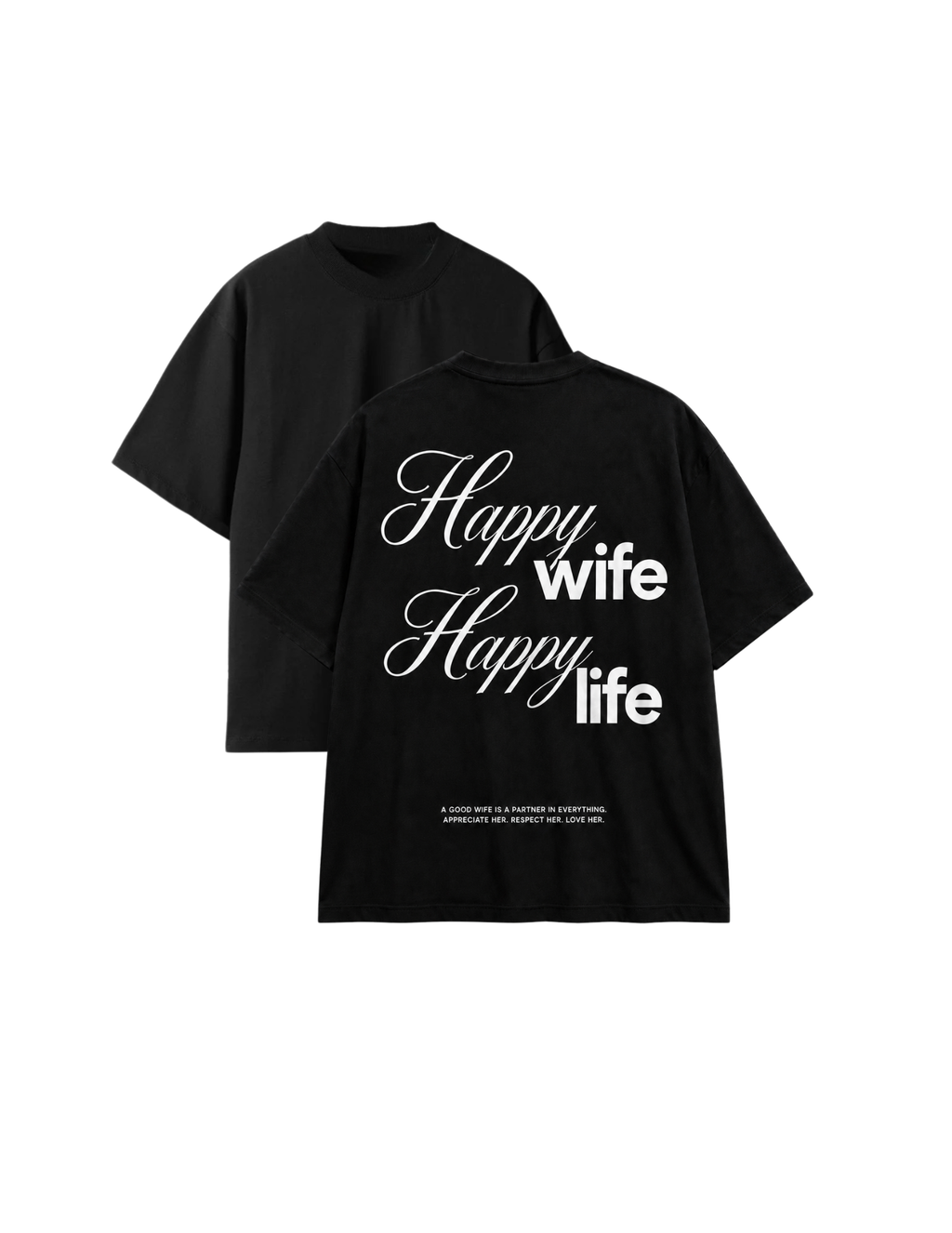 Happy wife, Happy life Reflecterende T-shirt (oversized)